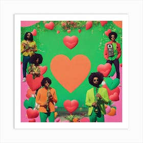 A Square Instagram Post With Musicians Holding Hea (1) Art Print