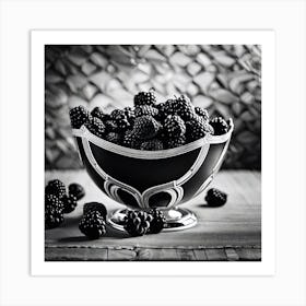 Blackberries In A Bowl Art Print