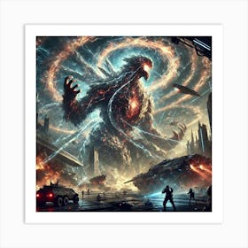 A Dramatic Sci Fi Scene Depicting Raw Chaos Art Print