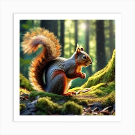 Squirrel In The Forest 376 Art Print