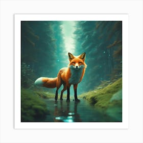 Fox In The Forest 72 Art Print