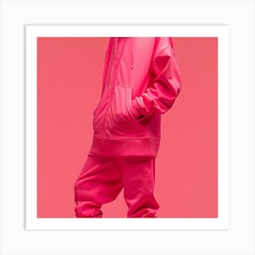 Person In Pink Hoodie Art Print