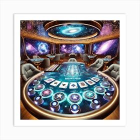 A Futuristic Casino Game Called Galaxy Poker, Set Art Print