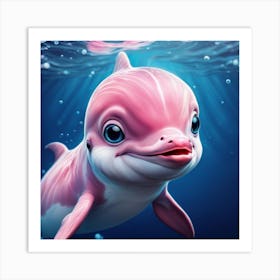 Pink Dolphin Art Print