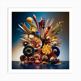 Leonardo Phoenix A Vibrant Mesmerizing Stilllife Composition F 2 Art Print