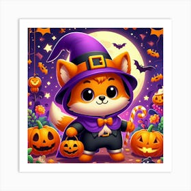 Trick Or Treat Fox Art Print