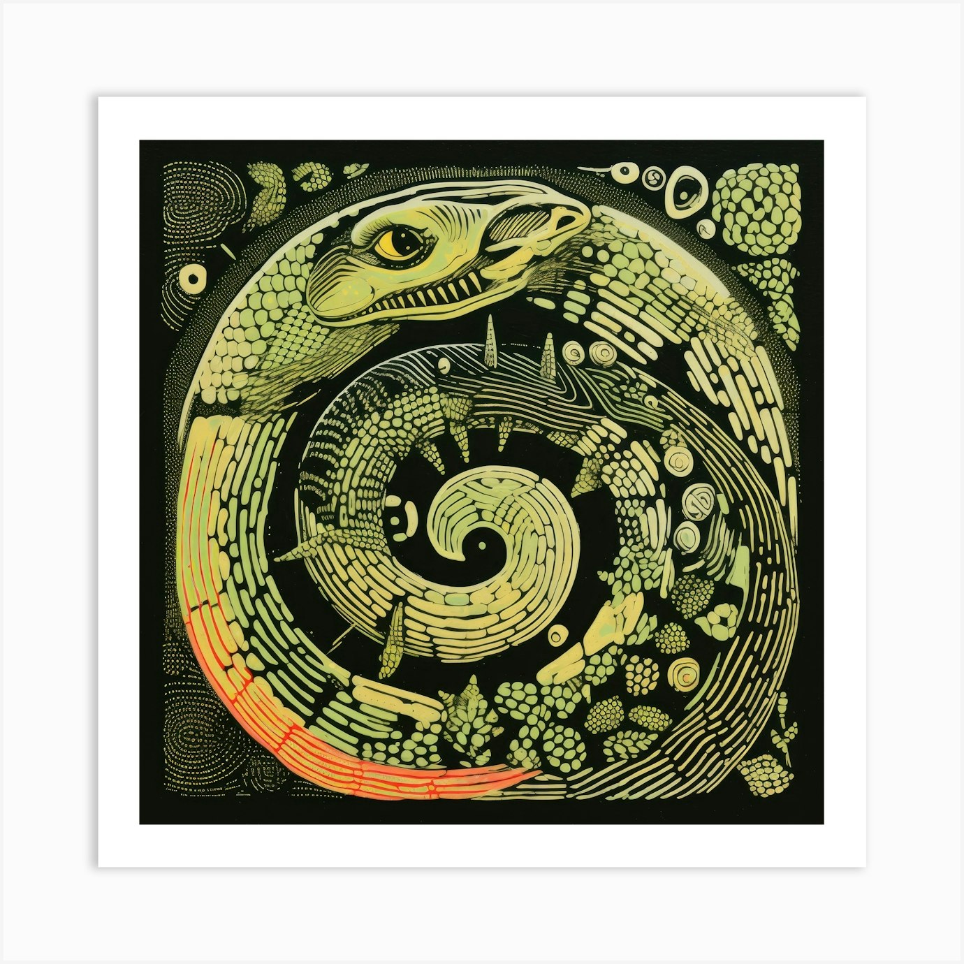 Python 3 Art Print by Aloke Design