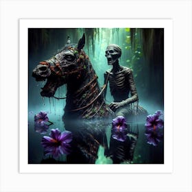 Skeleton On Horseback 1 Art Print