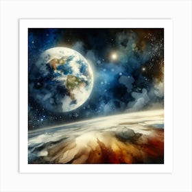 Earth In Space 1 Art Print