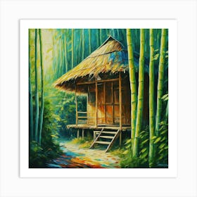 Hut In The Bamboo Forest Art Print