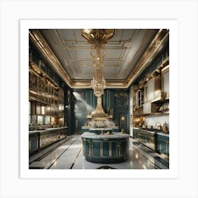 Gold And Black Kitchen 2 Art Print