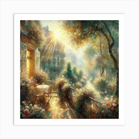 Greg Rutkowski's Intricate Impressionism: Morning Light and Transient Shadows Art Print