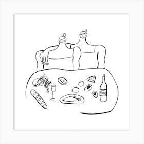 Dinner With A Friend Square Art Print
