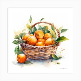 Oranges In A Basket Art Print