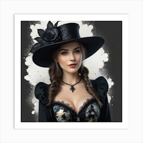 Lady In Black Art Print