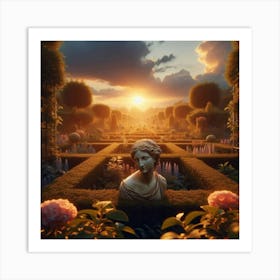 Garden At Sunset Art Print