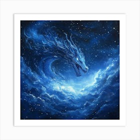 Blue Dragon In The Sky Art Art Print