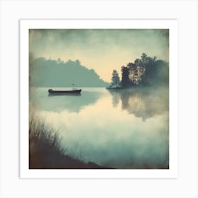 Misty Lake Art Print