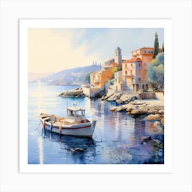 AI Luminous Shores: Monet's Legacy Art Print