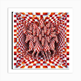 Horses On A Checkerboard Art Print