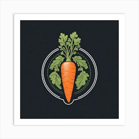 Carrot On A Black Background Art Print