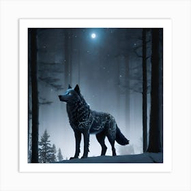 Wolf In The Woods Art Print