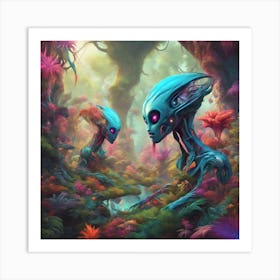 Imagination, Trippy, Synesthesia, Ultraneonenergypunk, Unique Alien Creatures With Faces That Looks (9) Art Print