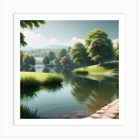 Landscape By The Lake 1 Art Print