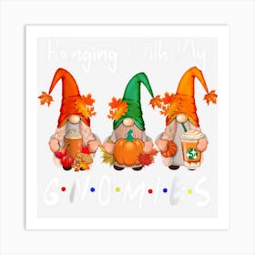 Funny Gnome Autumn Fall Thanksgiving Pumpkin Gnomies Lover Art Print