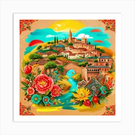 Mediterranean Village Art Print