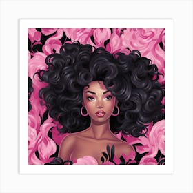 Black Girl With Afro Art Print