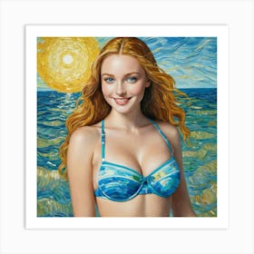 Girl In A Bikinifhu Art Print