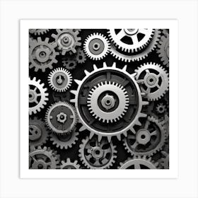 Gears Background 25 Art Print