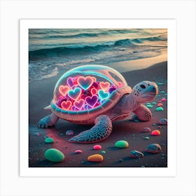 Heart Turtle Art Print