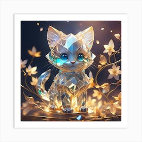 Gatito De Vidrio Cristal Art Print