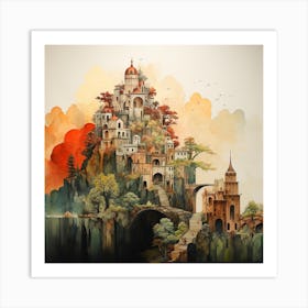 Italian Landscape in Abstract Art Print