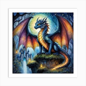 Dragon At Night 2 Art Print