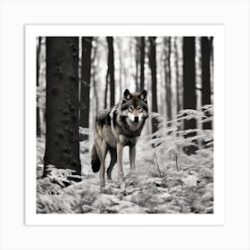 Wolf In The Forest 6 Art Print