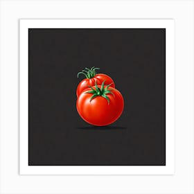 Tomatoes On Black Background 3 Art Print