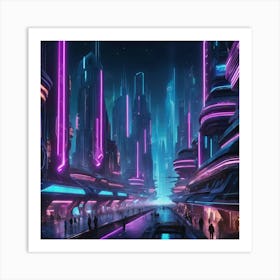 Futuristic City art print 3 Art Print