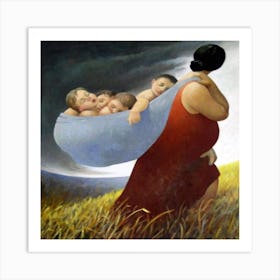 Mother With Children Art Print