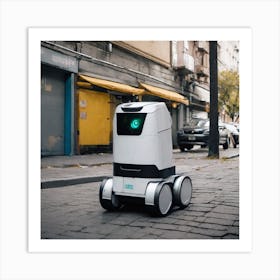 Robot On The Street 64 Art Print