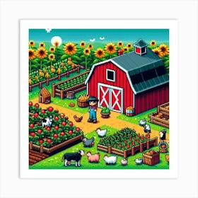 8-bit farmyard 1 Art Print