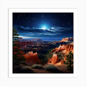 National Park Bryce Canyon At Nigth Art Print