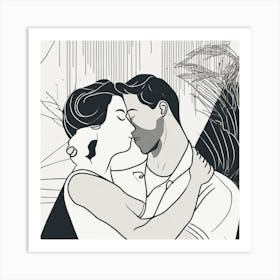 Couple Kissing 1 Art Print