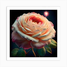 Illuminating A Delicate Princess Garden Roses Bouquet Art Print