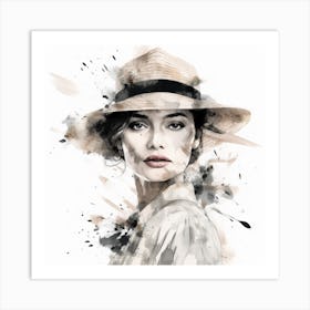 Portrait Of A Woman In A Hat 7 Art Print