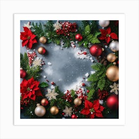 Christmas Wreath 1 Art Print