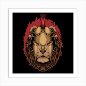 Lion Sparta Helmet Art Print