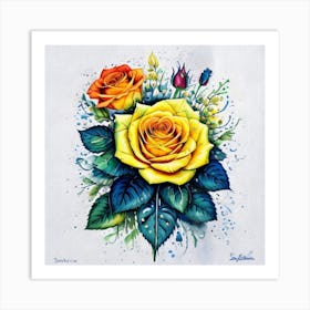 Yellow Roses 1 Art Print